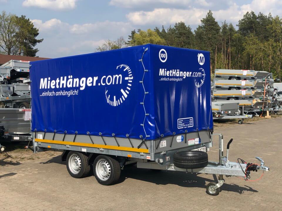 Auto Anhänger Typ Planenanhänger Größe M 1500 kg MietHänger